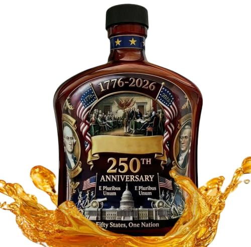 Bouteille de whisky commémorative Contenant commémoratif de 350 ml | Bouteille en verre édition anniversaire pour les hommes, les papas, les petits , les maris, les maisons, les cuisines