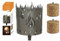 Gartenfackel auf Stecker 'Feuer', aus Metall, Höhe: 128 cm , Ø 15cm, INKL. 2 Holzbrennelementen Garten Sommer Fackel Windlicht
