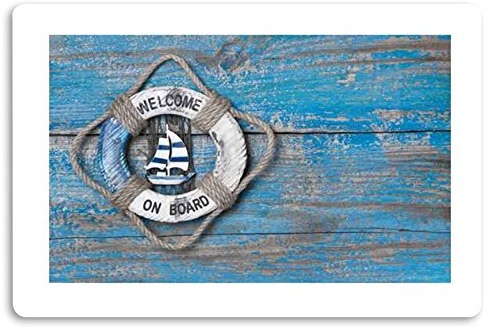 Crealuxe Fussmatte Welcome on Board - Fussmatte Bedruckt Türmatte Innenmatte Schmutzmatte lustige Motivfussmatte
