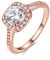 Uloveido Anelli Nuziali da Donna con Solitario in Oro Rosa Placcato in Oro Rosa con zirconi Quadrati (Oro Rosa, Misura 12) KR002