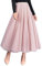 Feoya, Gonna da donna in chiffon in tinta unita, elasticizzata, a vita alta Stile 5 rosa. Taglia unica