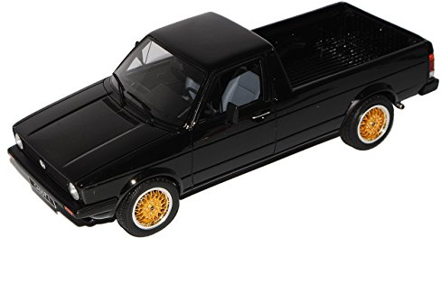 Volkwagen Caddy 14D Pick-Up Pritsche Schwarz mit rotem Surfboard 1978-1992 Nr 665 1/18 Otto Modell Auto