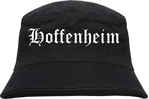 Hoffenheim Fischerhut - Altdeutsch - Bedruckt - Bucket Hat Anglerhut Hut Schwarz L/XL