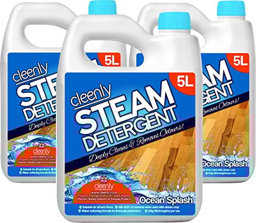 Cleenly Steam Detergent for Steam Mops (15 litres) - Ocean Splash - Suitable for All Hard Floors - Great for Homes with Pets