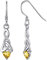 ChicSilver Boucle d’oreilles Femme Argent Pendantes Cletique avec Topaze Pierre Jaune en Forme de Coeur,Bijoux Porte Bonheur pour Cadeau Noël Anniversaire de Femmes,Filles,Maman