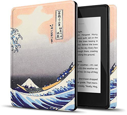 TNP Étui de Protection pour Kindle Paperwhite 10e génération Version 2018, Housse et Coque Rigide en PC pour liseuse Amazon Kindle Paperwhite, réveil et Sommeil Automatique, Images du Monde Flottant