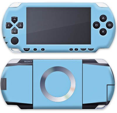 DeinDesign Skin kompatibel mit Sony PSP 1000 Folie Sticker Blau einfarbig Thermomixmotive