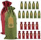 PIXHOTUL Sacchetti regalo per vino in juta, copribottiglie in juta con coulisse con etichette e corde per Natale, matrimonio, viaggi, compleanno, festa