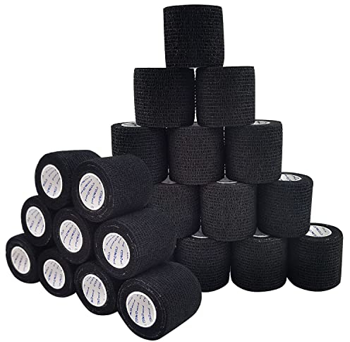 COMOmed selbstklebender verband elastische binde handgelenk bandage pflaster rolle Dog Bandagen Tierische Bandagen 5 cm (Schwarz, 24)