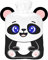 Wärmflasche mit Pullover Bezug 2 Liter Bettflasche mit schönen Fleece-Druck Bezug Gummi Wärmflasche mit Deckel Weiß Panda mit Blauen Augen [092]