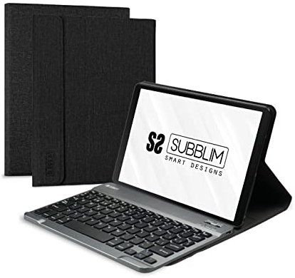 SUBBLIM Funda con Teclado Samsung GT A8 10.5“ X200/205 Keytab Pro BT Negra Funda Exclusiva Samsung Magnetic System Teclado Bluetooth 5.2 Ultra Slim