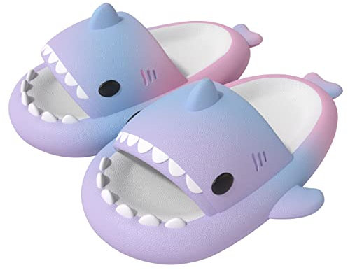 ChayChax Ciabatte Squalo Estive Open Toe Donna Uomo Bambini Coppia Ciabatte da Doccia con Squali Simpatico Cartone Animato, Sandali da Doccia Antiscivolo,Multicolore,34/35 EU