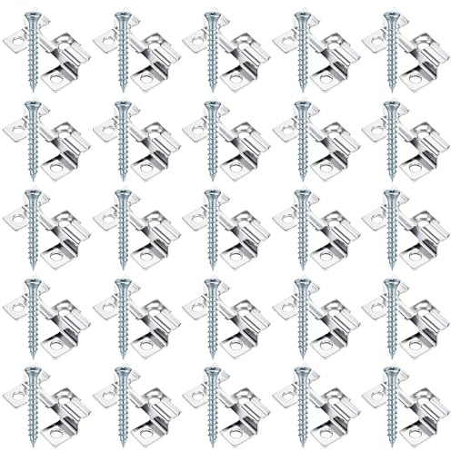 XPOtool Set 50x Edelstahl Clips 7 mm, 60x Sechsrund Schrauben 3,5x20 mm T15 zur Montage von Terrassendiele mit 7 mm Nut