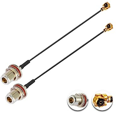Vecys 2PCS U.F.L1 zu N Typ Buchse Low Loss Koaxialkabel 8 /20CM U.F.L1 1.13mm Mini-Koaxial Pigtail Kabel für Wireless Router Mini PCIE Netzwerkkarten PCI Wi-Fi WAN Repeater