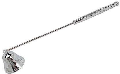 Kerzenlöscher, Edelstahl-Kerzenlöscher, Dochtlöscher, Vintage Kerzenlöscher aus Edelstahl mit langem Griff, Zubehör-Set für Duftkerzen, dekoratives Glockenobjekt in, Kerzenzubehör, Silber