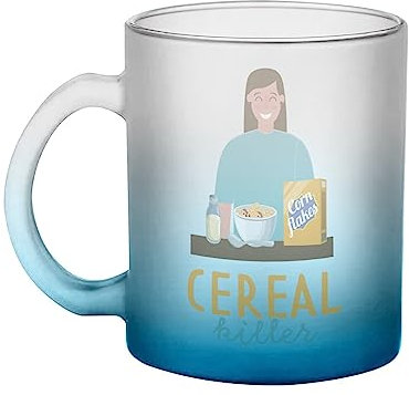 Fabulous Mug en Verre Bleu - Cereal Killer Breakfast Morning Humor