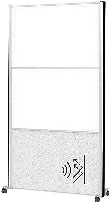 MAUL Trennwand MAULconnecto 180x100cm | Raumteiler für Büro und Schreibtisch | Freistehender Raumtrenner mit Rollen | Ideal als Sichtschutz und Schallschutz |Whiteboard + Akustikvlies