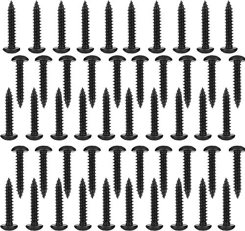M3*40mm Black Self Tapping Screws, Phillips Pan Head Zinc Plating 304 Stainless Steel Screws, Fasteners Bolts for Plastic Wood Furniture and Drywall 50 Pcs