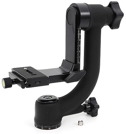 Professional Gimbal DSLR Tripod Head Heavy Duty Metal 360 Degree Panoramic Gimbal With Standard 1/4'' Quick Release Plate And Bubble Level For DSLR Camera Telephoto Lens