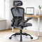 FelixKing Silla de oficina ergonómica, silla de ordenador, soporte lumbar ajustable, reposacabezas 3D y reposabrazos plegables, respaldo de malla transpirable, 300 lbs (gris oscuro)