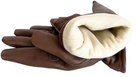 OLSON DEEPAK Arbeitshandschuhe aus Leder für Fahrer/Motorrad/Reiten/Hofarbeit/Farm-Weich und perfekte Passform für Herren und Damen (Retro-Winter, XL)