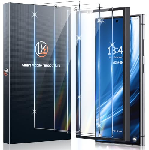 LK for Samsung Galaxy S24 Ultra Screen Protector Tempered Glass 9H HD Clear Scratch Film 3 Pack for S24 Ultra, Impact-Protection, Anti-Shatter, Anti-Scratch, HD Clear, Bubble Free