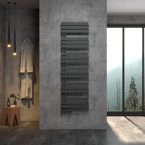 RUCHI Badheizkörper Designheizkörper Handtuchtrockner Mittelanschluss 1600 x 600 mm Anthrazit heizkörper