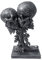 BURLOE Skulptur Totenkopf Paar Deko,Gothic Ehering Retro Deko Schädel Skulptur Schwarz Skelett Modern Hand Schmuck Wanddeko,Silber