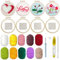 Allazone 4 Stück DIY Needle Punch Handwerk Stickerei, Punch Needle Set mit Stickrahmen zum Sticken für Kinder Erwachsene Basteln DIY Stanznadel Stickrahmen Kit, Herz und Blume