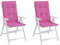 Gartenstuhlauflagen für Hochlehner 2 STK. Rosa 120x50x3cm Stoff,361268