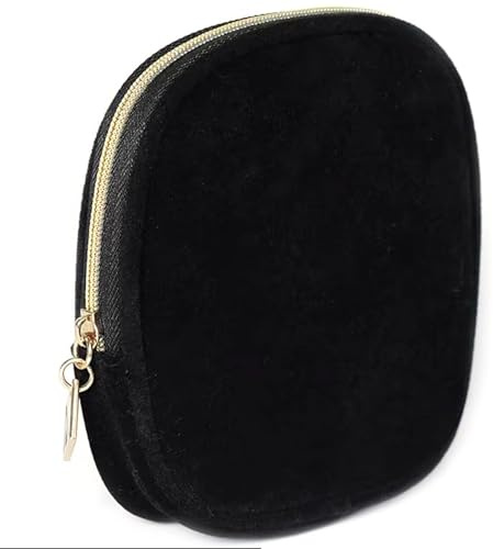 JYTDBCS Makeup Bag Small Portable Protective Case Mini Cosmetic Bag Sundries Lipstick Storage Bag Black