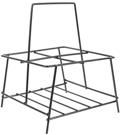TOPBATHY Handheld Beer Bottle Rack and Milk Bottle Storage Basket, Black Iron Wire Carrier Holder for Bar, Kitchen, and Picnic Use