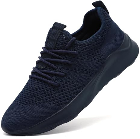 LANGFEUU Damen Turnschuhe Sneaker Sportschuhe Laufschuhe Tennisschuhe Outdoor Running Walkingschuhe Straßenlaufschuhe Rutschfest Atmungsaktiv Leichtgewigt Dunkelblau 39