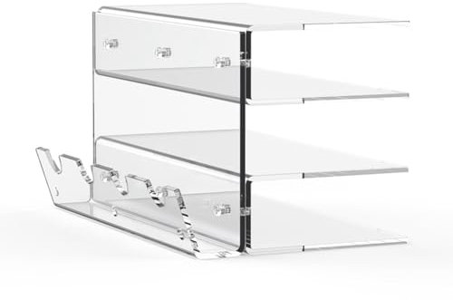 Plookyoe Keyboard Mouse Desktop Acrylic 3 Tier Stand Frame Keyboard Display Stand Holder Stand for Exhibition