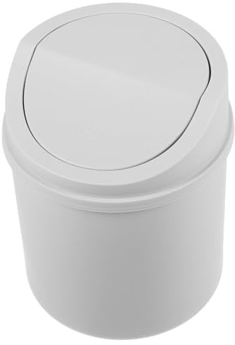 Zerodeko Mini Swing Bin Plastic Desktop Trash Can Small Living Room Waste Garbage Bin