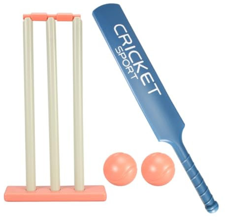 SWEETBIUTI Kids Cricket Set Cricket Kit 4pcs/Set mit ABS Cricket Bat Cricket -Stümpfen 2 Balls Eltern -Kind -Interaktionsspiel für Garden Beach Home Cricket -Ausrüstung für Kinder im Alter von 3+