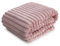 Kuschelige Decke mit Streifenmuster, Weiche Kuscheldecke, Soft, Gestreifte Sofadecke, Flauschige Wohndecke, Steppdecke, MIKROFASER (Rosa, 200 x 220 cm)