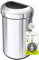 EKO Urban Poubelle semi-ronde en acier inoxydable pour intérieur et extérieur, grande poubelle commerciale en métal pour maison, bureau, restaurant, toilettes, 80 l