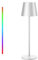 Keepoo Tischlampe Kabellos Dimmbare LED Akku Tischleuchte, Wiederaufladbar Warme Lichtfarbe 3000K+RGB Aluminium Outdoor Tischlampe wasserdicht für Restaurant,Schlafzimmer,Bar,IP54 (Silber 1 Stück)