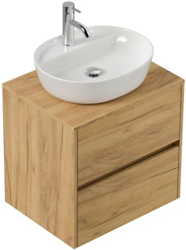 Magnolia Home Badmöbel Taifun 60cm mit ovalem Aufsatzwaschbecken