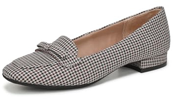 LifeStride Women's Claudine Loafer Flat Beige Multi Houndstooth 9 M