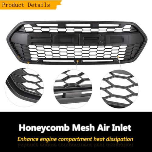 Grille For Fit Ford Transit Custom 2018 2019 2020 2021 2022 2023 Grill Upgrade Mesh Honeycomb Radiator Mesh Matte Black