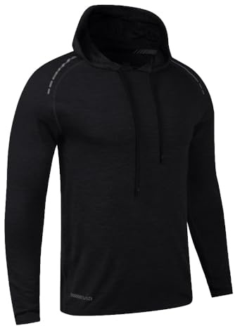 Muscle Alive Herren Lange Ärmel Kapuzenpullover Dehnbar Leicht Sweatshirts | Trainingskapuzenjacken,Bodybuilding Funktions-Sweatshirts, Langarmshirts für Laufen Fitness,Trainingsoberteile,gym hoodies