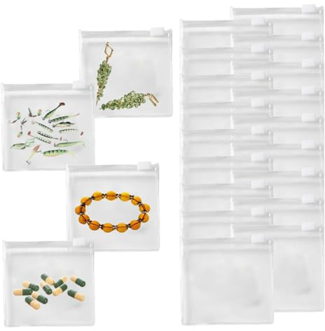 36 Stück PVC-Reißverschlussbeutel 8x8 cm - Wiederverschließbare Mini-Beutel mit Zip-Verschluss für Schmuck, Bastelbedarf, Kosmetik & Kleinteile - Transparente Aufbewahrungsbeutel mit Sichtfenster