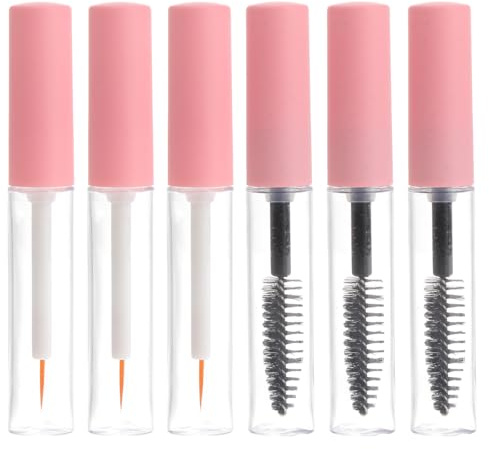 6 Stück Pet Mascara Flasche 5ml Rosa für Gleichmäßiges Auftragen