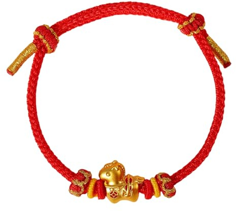 Bracelets en forme de cheval pour femme, bijoux élastiques chinois 2026, 15 cm, accessoires de bracelet à cordon rouge, bracelet cordon à breloques, corde réglable faite à la main, pour célébration