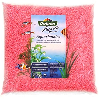 Dehner Aqua Aquarienkies, Körnung 4 - 6 mm, 5 kg, pink
