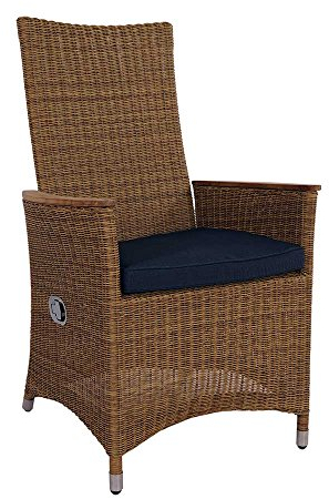 La Casa di Caesar 2er Set Positionsstuhl Chelsea Nature Geflecht Polyrattan Gartenstuhl Gartensessel
