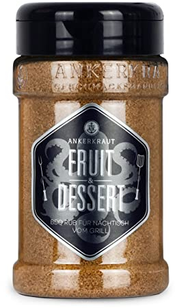 Ankerkraut Fruit & Dessert, fruchtiger Rub für Obst-Toppings und Nachtische vom Grill, 270g im Streuer