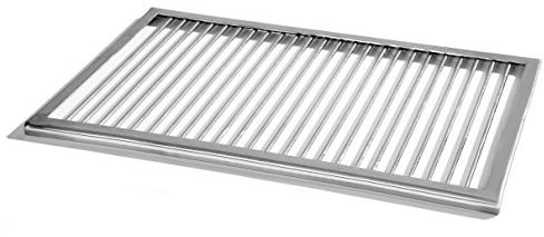Premium Edelstahl Grillrost 65,5 x 49,5 mit Rahmen, Weber Gasgrill, 6mm Stäbe V2A Grill rechteckig, Feuerschalen Kamin Feuerkorb